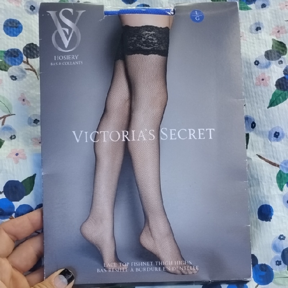 Victoria's Secret Blue Lace Fishnet Stockings